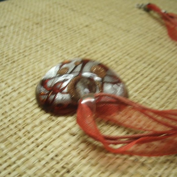 Murano Glass Red & Silver Heart Pendant Necklace - Picture 8 of 13